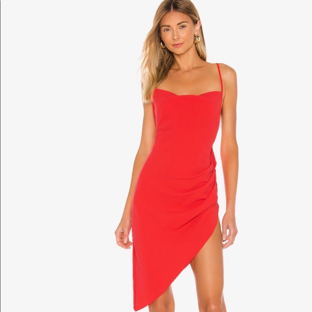 AMANDA UPRICHARD Janet dress in crimson red.